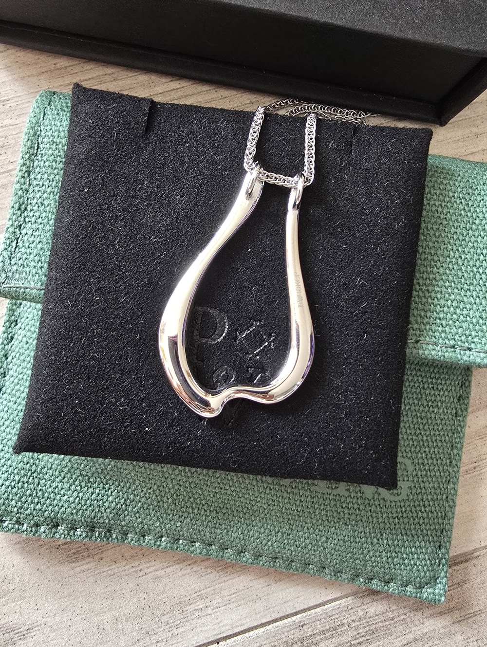 New In BOX- Ring Keeper By Pixie Wing Silver Venus-Shaped Pendant Necklace